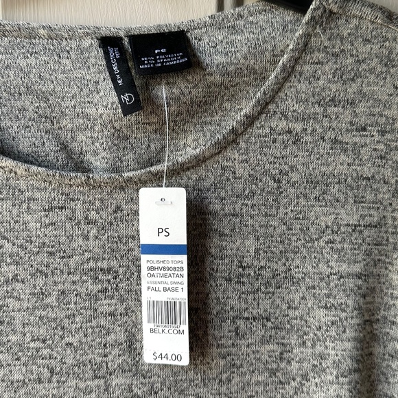 New Directions 3/4 Sleeve Oatmea/tan, Size Petite Small. New with tag. - Picture 6 of 8